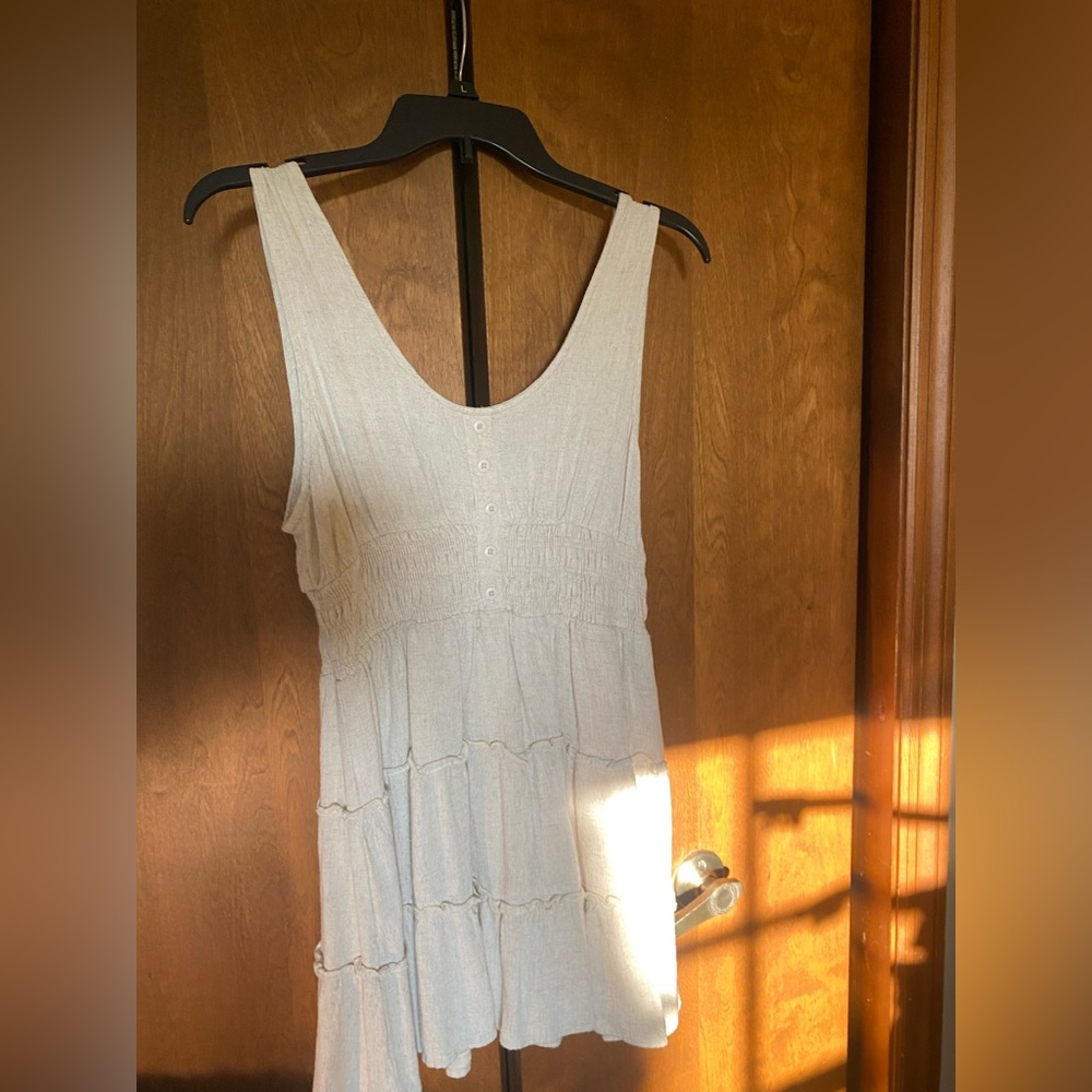 Altar'd State Cream Sleeveless Mini Dress